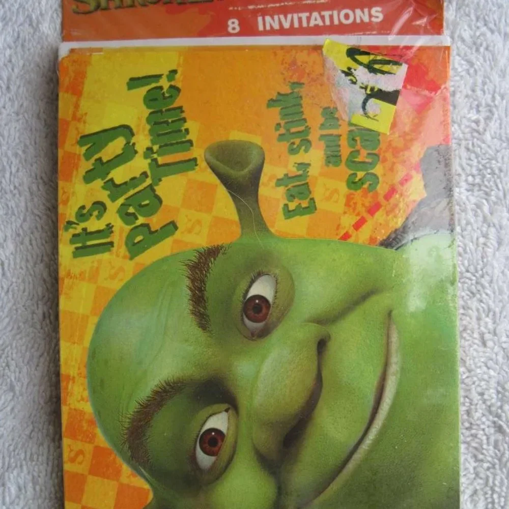 Shrek Hallmark Invitations It's Party Time! Eat, Stink, & Be Scary 2004 Birthday